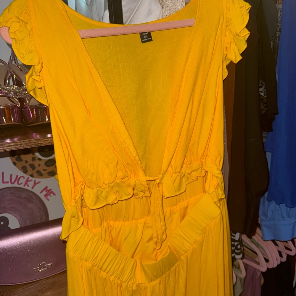 Yellow Ruffled Maxi Dress - Picture 2 of 2